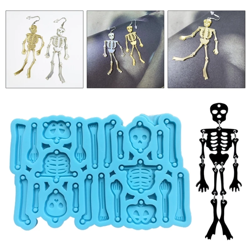 

Epoxy Resin Mold Handmade Skeleton Earrings Pendant Casting Silicone Mould DIY Crafts Jewelry Making Tool