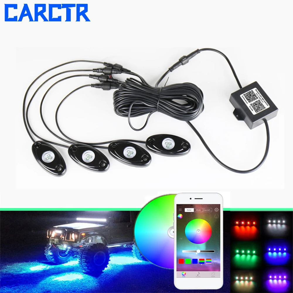 

12V LED Modified Car Chassis Atmosphere Light APP Control Auto RGB Underglow Decorative Lamp Off Road ATV SUV Truck Chassis Lamp