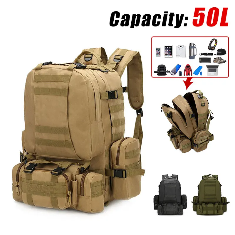 Рюкзак мужской тактический 50 л с защитой от насекомых | Спорт и развлечения