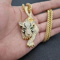 personality trend male men animal lion men jewelry gold cheetah animal pendant fashion cool necklace
