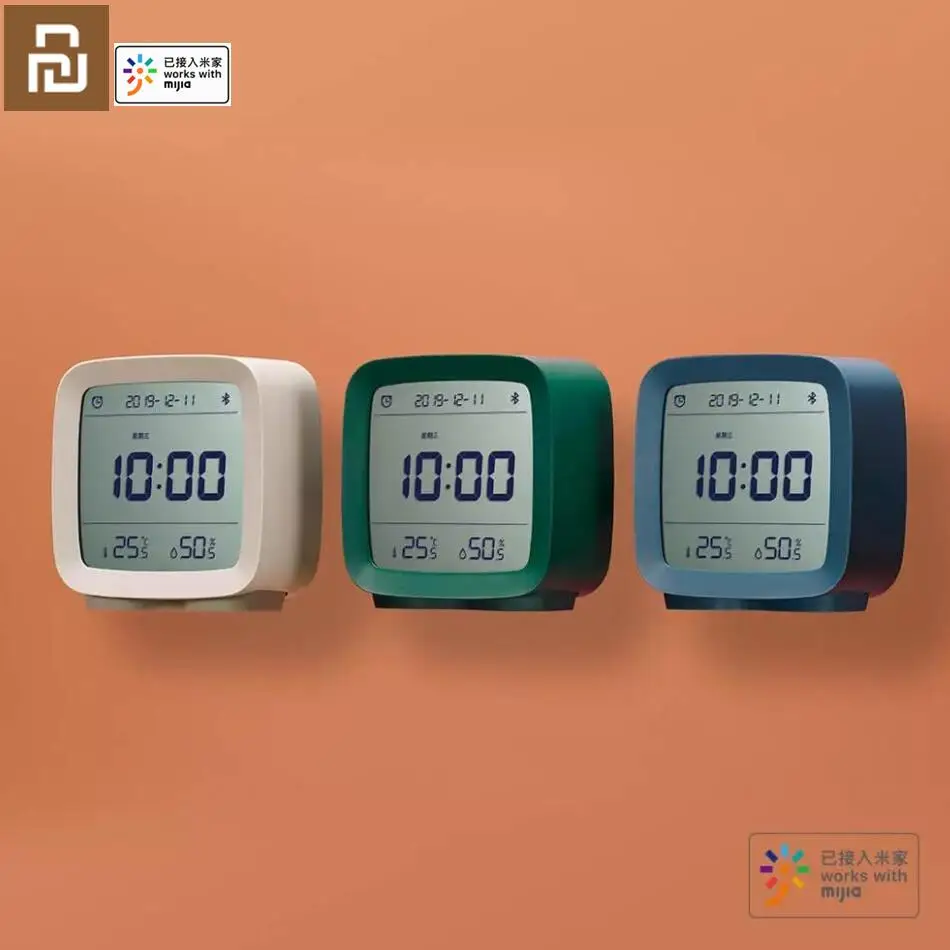 Умный Bluetooth датчик температуры и влажности Youpin Qingping ЖК будильник ночник Xiaomi Mi home