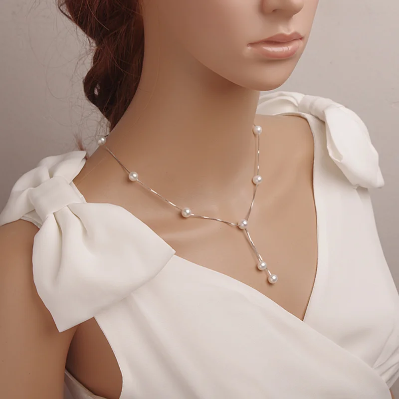 Полная звезда натуральный пресноводный жемчуг ожерелье двойной кисточкой кулон