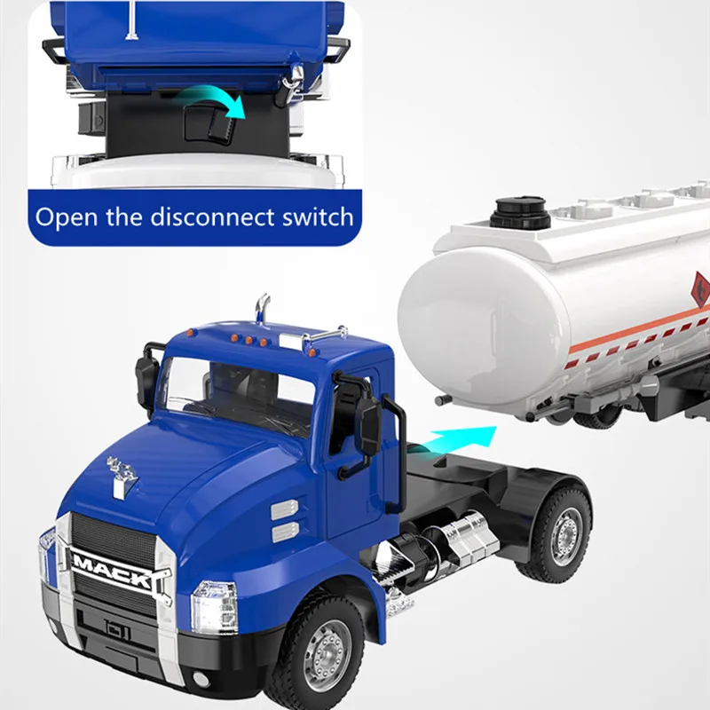 DOUBLE E RC Truck 2.4G Remote Control Excavator Tanker Water Spray Pull Back Sprinkler Engineering Vehicle with Music Sound Toy enlarge