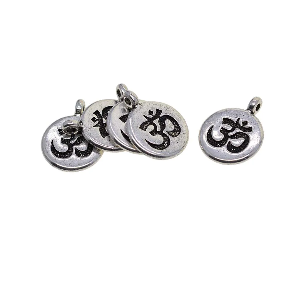 Лот 30 античных серебряных золотых круглых подвесок Ом АУМ ahm источник энергии
