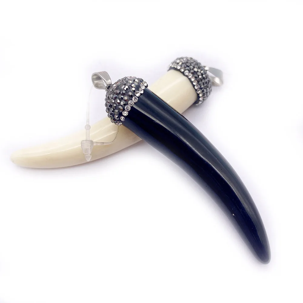 Подвеска из смолы в форме кости быка Чили подвеска стиле ретро с черными