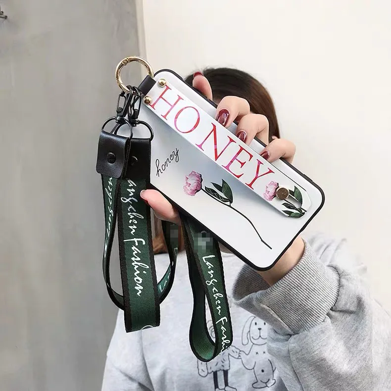 IK02-GW01Poney SoCouple чехол для телефона для iphone XR X Xs max 11 Pro Max 7 8 6 6s plus фрукты авокадо Мягкий ТПУ шейный ремешок для запястья чехол - Цвет: IK02-GW01Poney