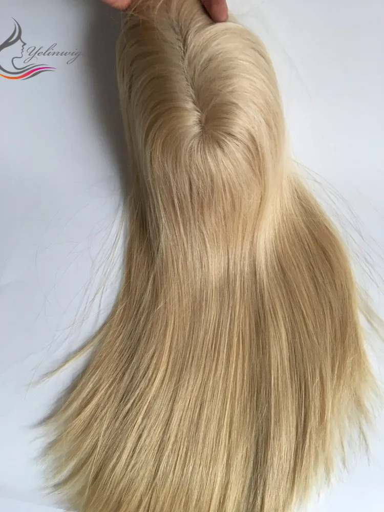 Естественный вид человеческие волосы еврейский Топпер высшее качество