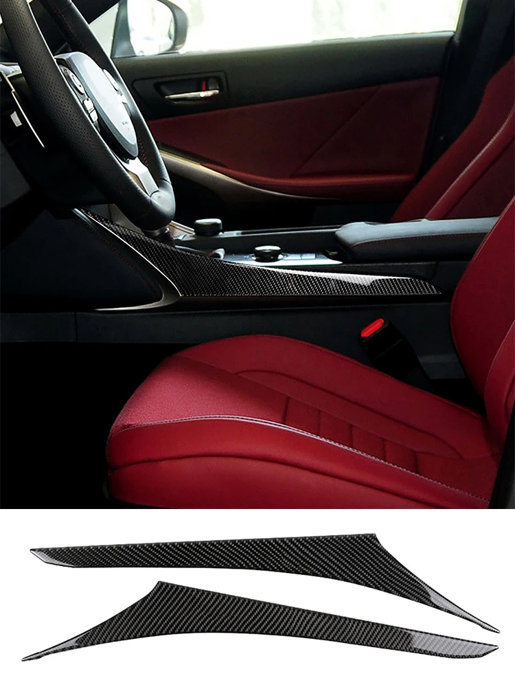 

2pcs Carbon Fiber Sticker Car Interior Decoration Gear Shift Cover Trim Strip For Lexus IS250 Car Modified Accessories