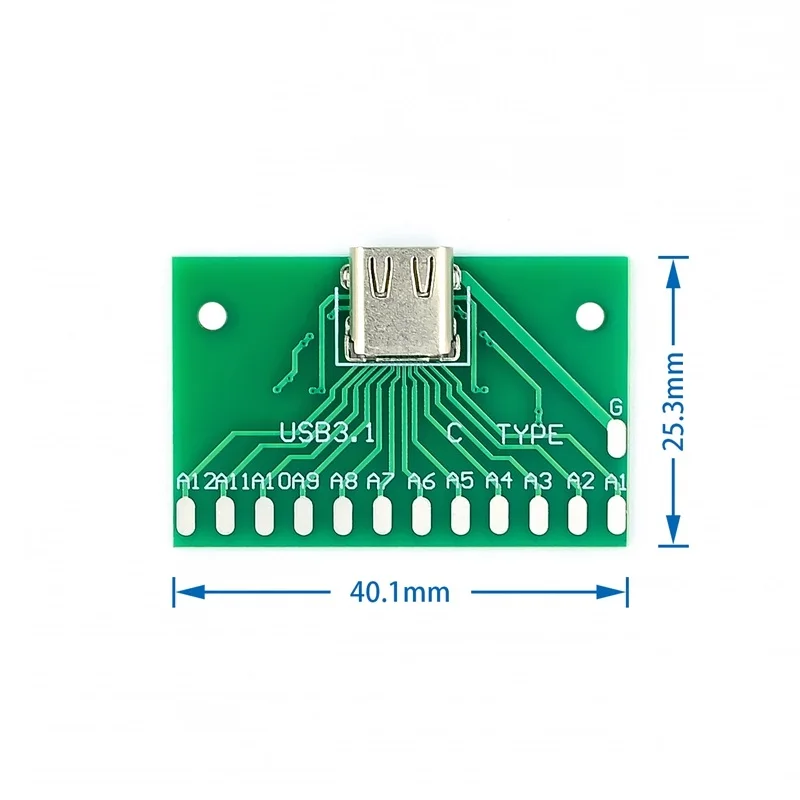 TYPE-C женский тестовая Плата USB 3 1 с печатной платой 24P Женский коннектор адаптер