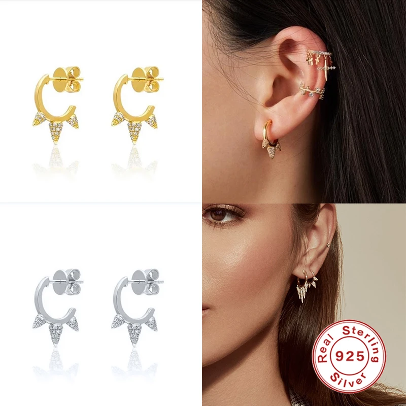 

Серьги-гвоздики женские из серебра 925 пробы, с фианитами
