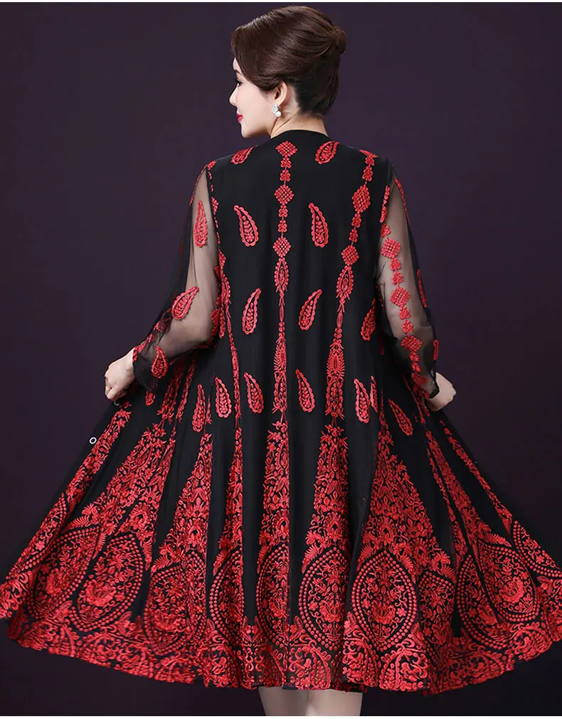 В стиле ретро в китайском Стиль Винтаж вышивка среднего возраста Для женщин