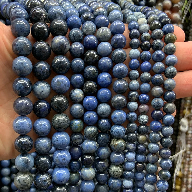 

6-10mm Natural Blue Jaspers Stone Beads 15'' Round DIY Loose Beads For Jewelry Making Beads Necklace Bracelet For Women Gift