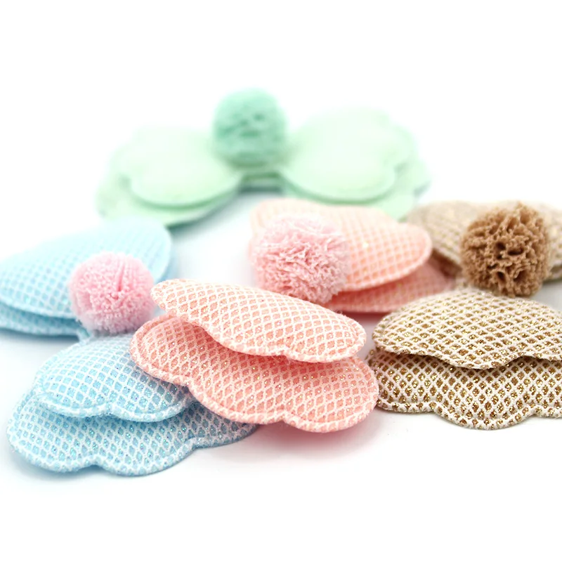 15 шт. 3 5*6 см блестящие двухуровневые цветочные шарики с бантом мягкие аппликации