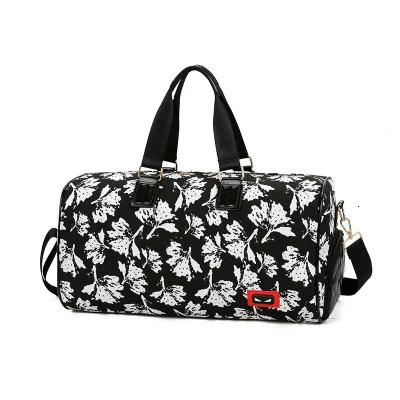 New Flowers Women Gymtas Yoga Bolsa Waterproof Sports Bags Shoes Men Gym Bags For Training Bag Tas Fitness Travel Sport Handbag - Цвет: Black