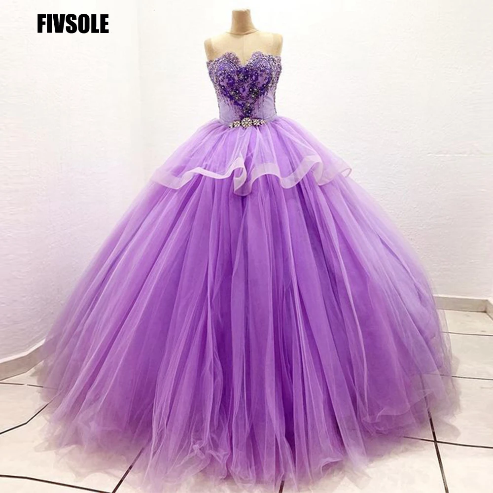Fivsole – Robe De Bal classique violet, tenue De soirée Vintage, grande taille, à volants  (0)