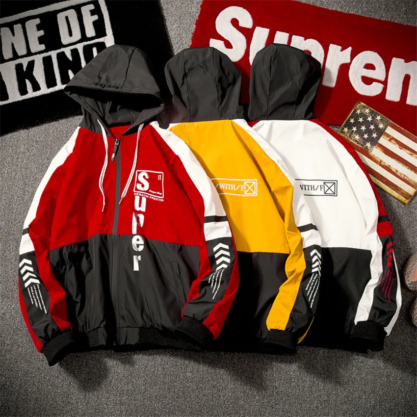 Осенняя мужская куртка в стиле хип хоп осенняя ветровка пэчворк свободная