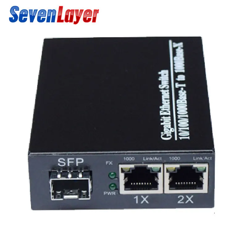 10/100/1000 м гигабитный медиаконвертер 1 sfp 2 rj45 гигабитный оптоволоконный ethernet волоконно-оптический коммутатор для ip-камеры 2 шт