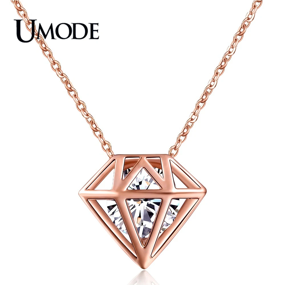 UMODE бренд высшего класса AAA полые кубического циркония в форме подвески ожерелья