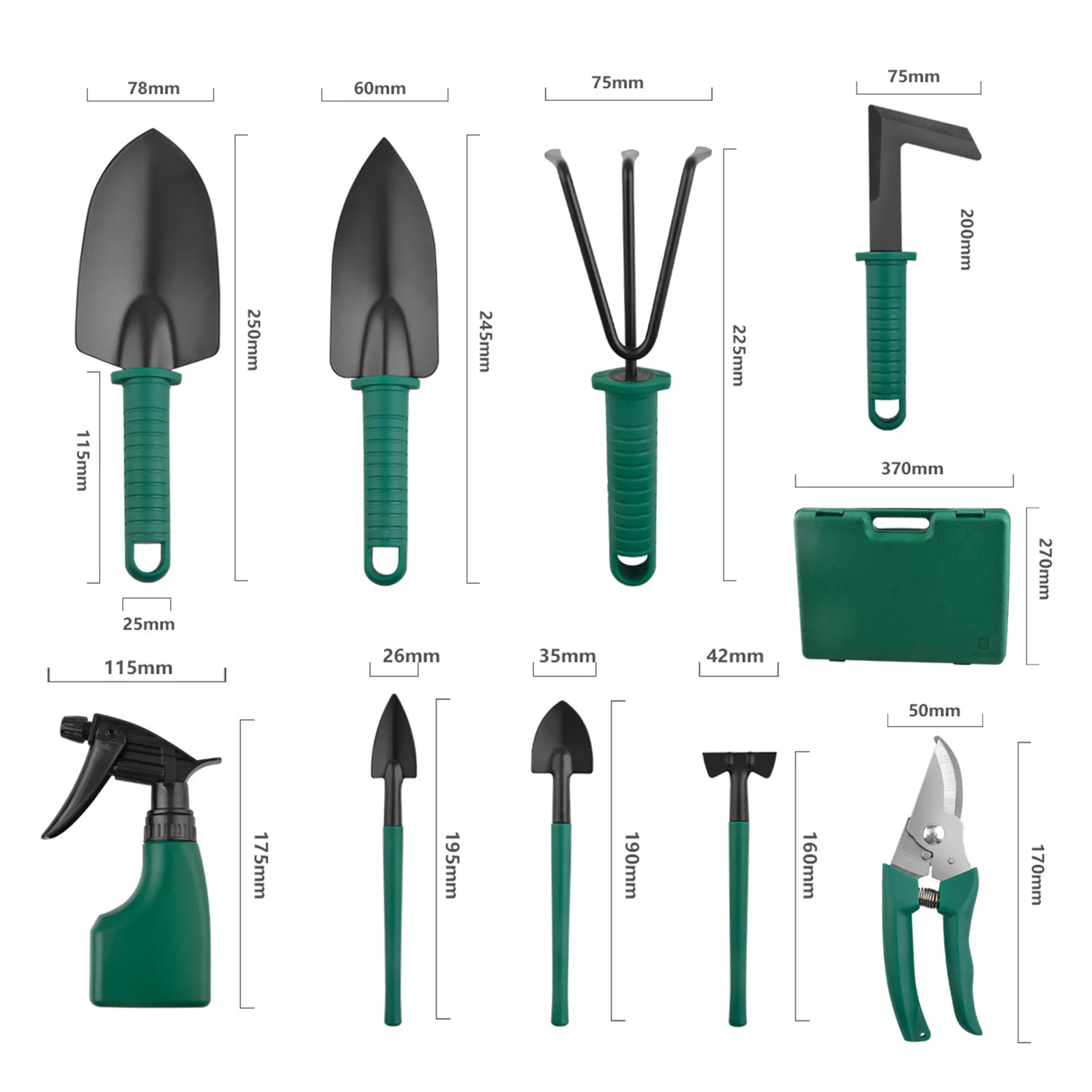

10 Pcs Garden Tool Set Stainless Steel Garden Tool Kit With Organizer Case Heavy Duty Gardening Work Set