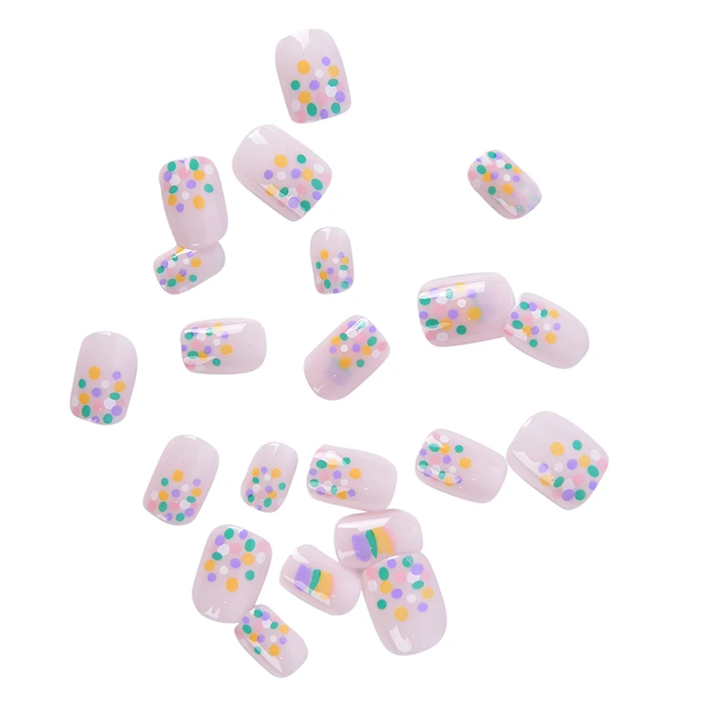 24 шт. радужные Типсы для маникюра в горошек | Красота и здоровье