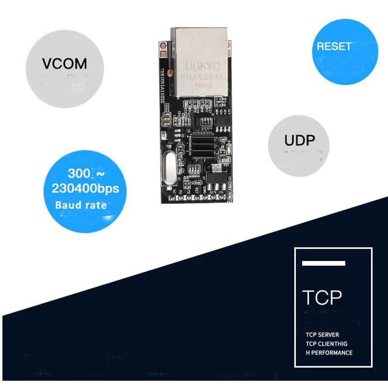 Последовательный Ethernet модуль RS232 TCP Mudbus сетевой RTU серийный COM порт UDP RJ45 TTL s