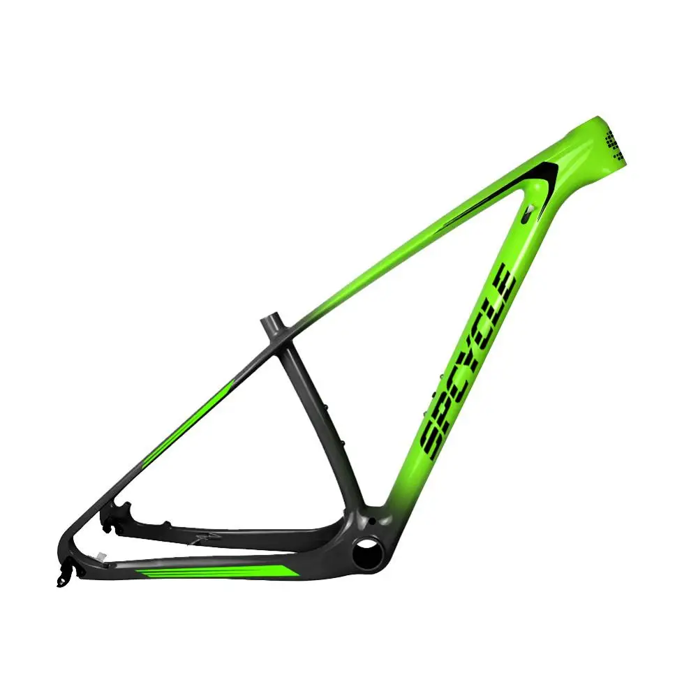 Green Glossy Spcycle Сверхлегкий T1000 Углеродные рамы для горного велосипеда 29er карбоновая Передняя Велосипедная вилка рамы совместимы 142*12 мм через ось или 135*9 мм QR - Цвет: Green Glossy