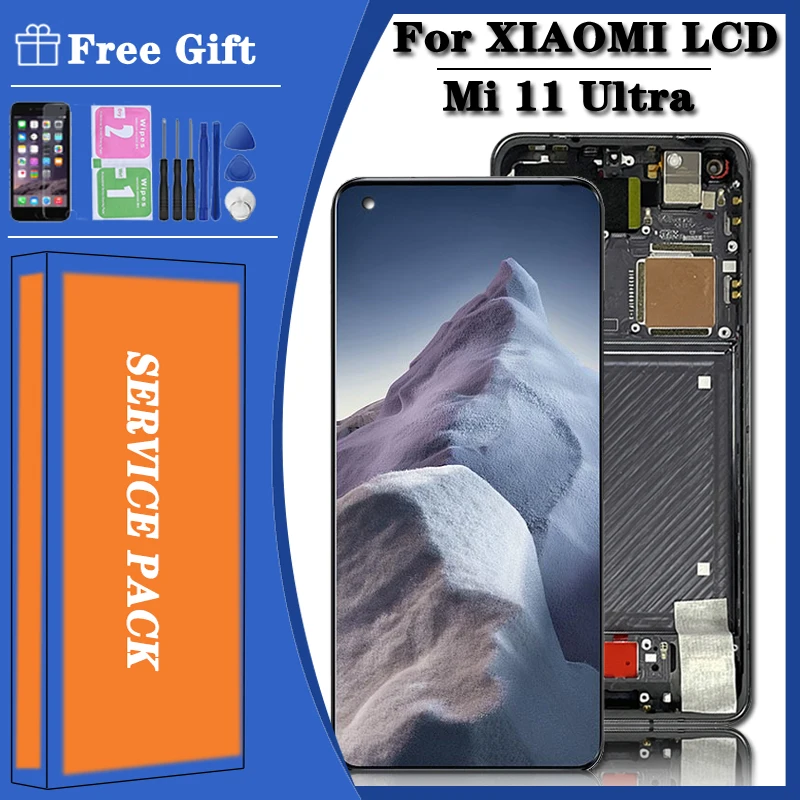 

6.81''Original For Xiaomi mi 11 ultra LCD For Mi 11 Pro Display Touch Screen With fingerprin For Xiaomi11 Ultra M2102K1G Model