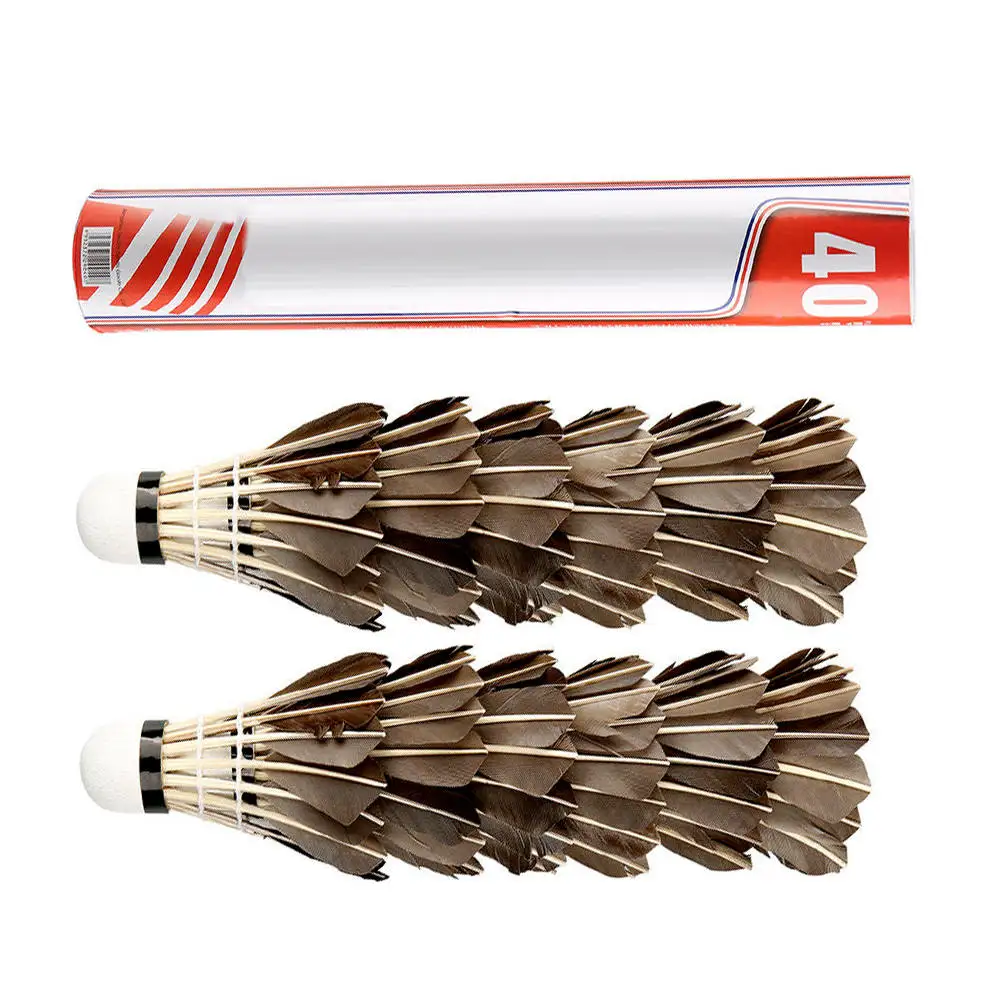 

12pcs Training Goose Feather Shuttlecocks Birdies Durable Badminton Balls Game Sports Training Exercise Sports Accessories