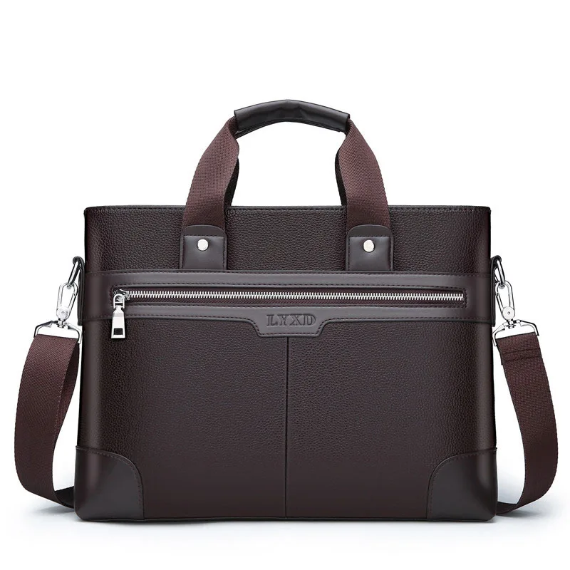 

Men PU Leather Shoulder Fashion Business Bags Handbags Black Bag Men For Document Leather Laptop Briefcases Bag