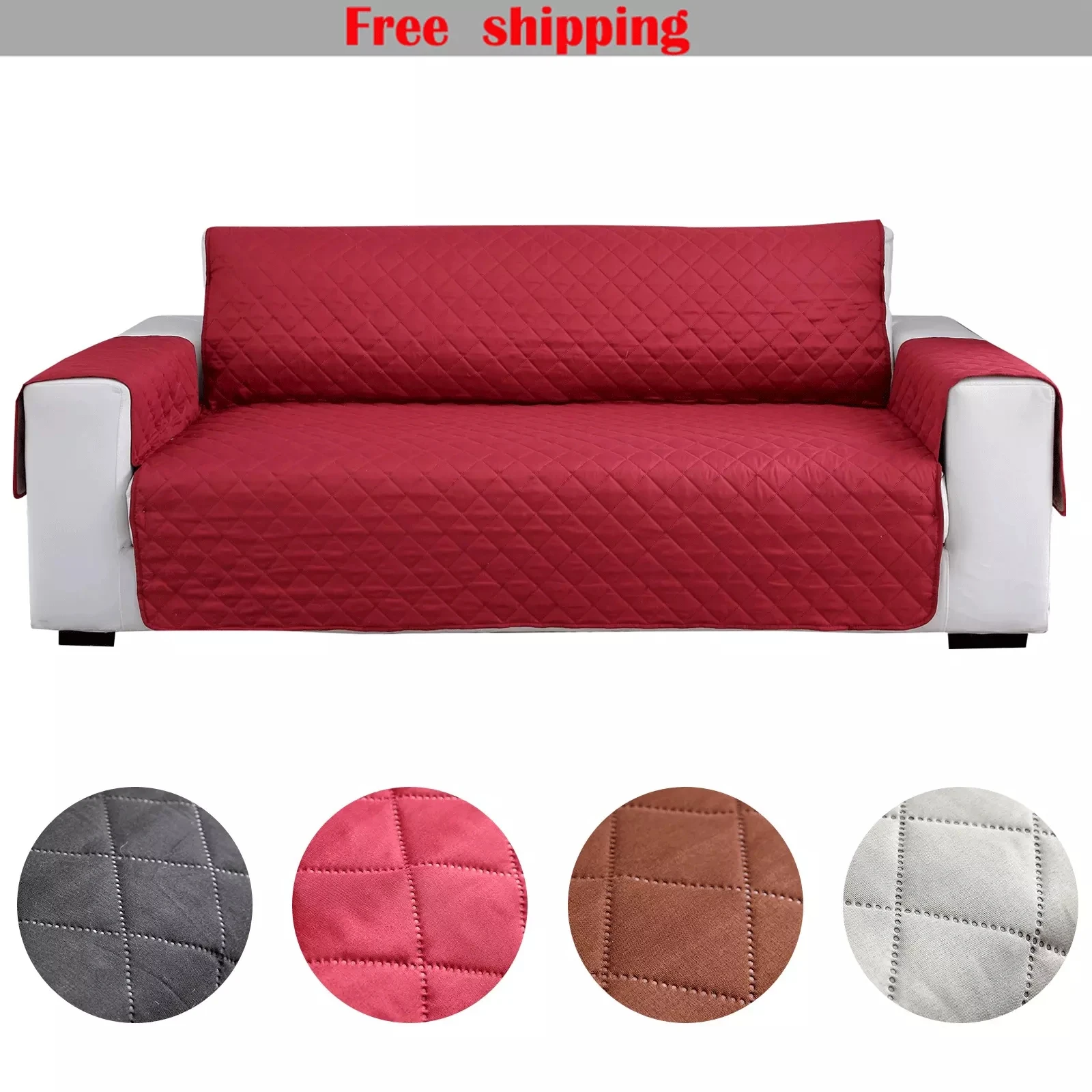 Двухсторонний стеганый чехол для дивана на 1/2/3/4 места кресла моющийся защитный