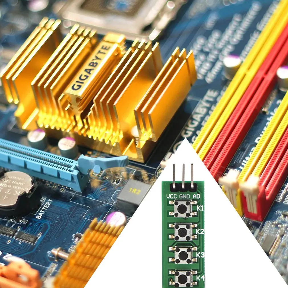 4 кнопочный Ad Модуль кнопок переключатель для Arduino Аналоговые электронные
