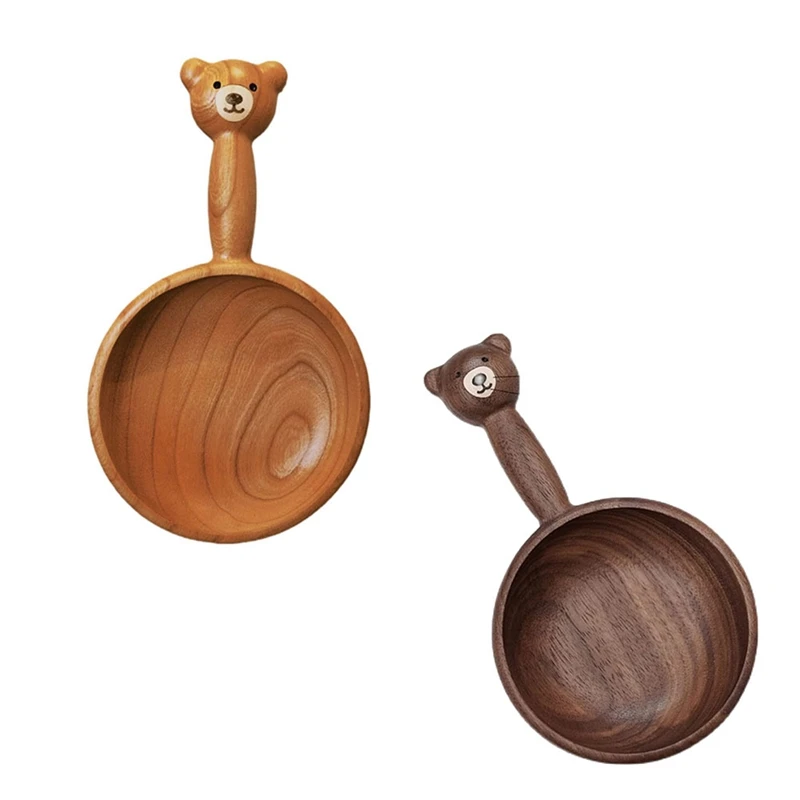 

Japanese Style Cute Bear Wooden Bowl Wooden Plate Fruit Snack Dessert Nut Bowl