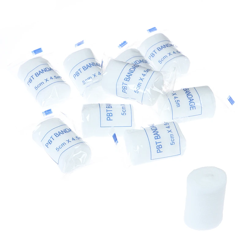 

10 Rolls/lot 5cmx4.5m PBT Elastic Bandage First Aid Kit Gauze Roll Dressing
