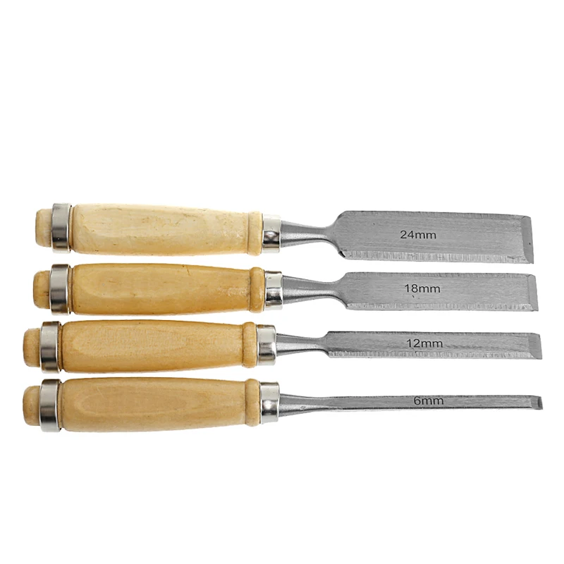 

4Pcs/Set Wood Sculpture Flat Chisel DIY Woodworking Hand Tool
