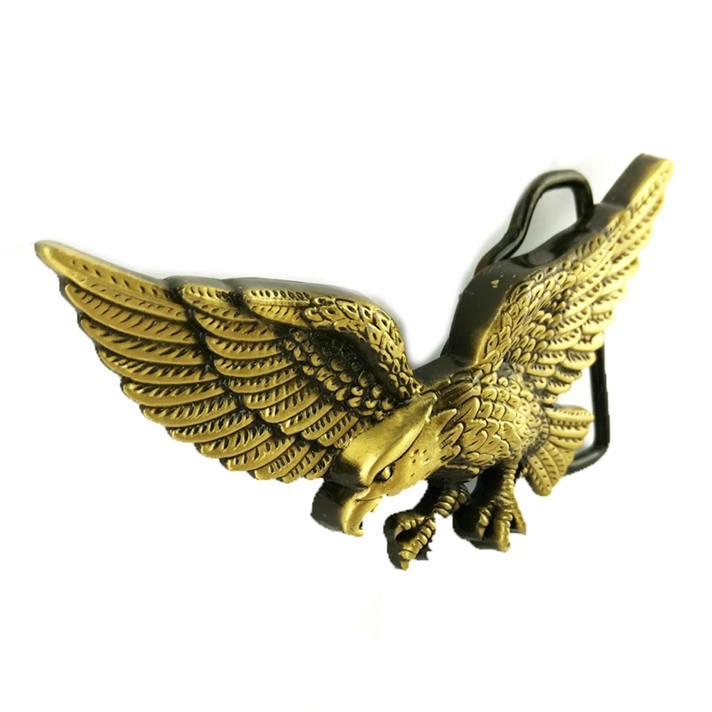 Carved 3D Flying Eagle Pattern Alloy Belt Buckle for Men Cowboy Jean -Bronze |