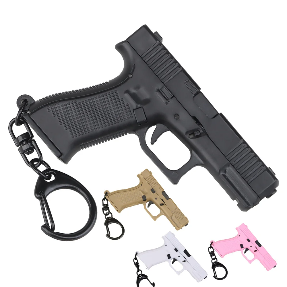 

Detachable Tactical Pistol Shape Keychain Mini Portable Decorations G45 Shooting Paintball Gun Weapon Key Chain Ring Trend Gift