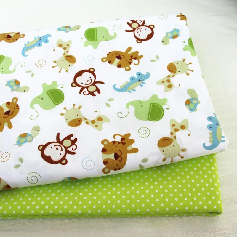 

DIY 2pc/lots 50x40cm Monkey&point Pattern Cotton Twill Embroidered Table cloth Fabric Bundle Sewing Quilting Crafts for Handmade