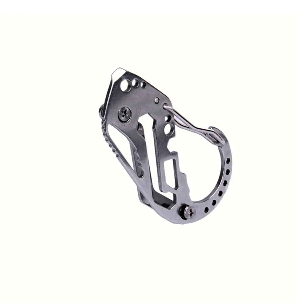 

Stainless Steel Lost-proof Key Clip Bottle Opener Mini Carabiner s Multi Function EDC Tool Accessory Carabiners