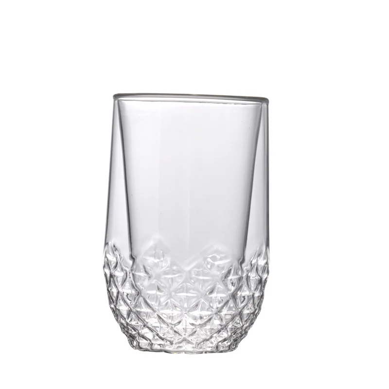 Летняя двойная пивная стеклянная прозрачная алмазная кружка для вечевечерние