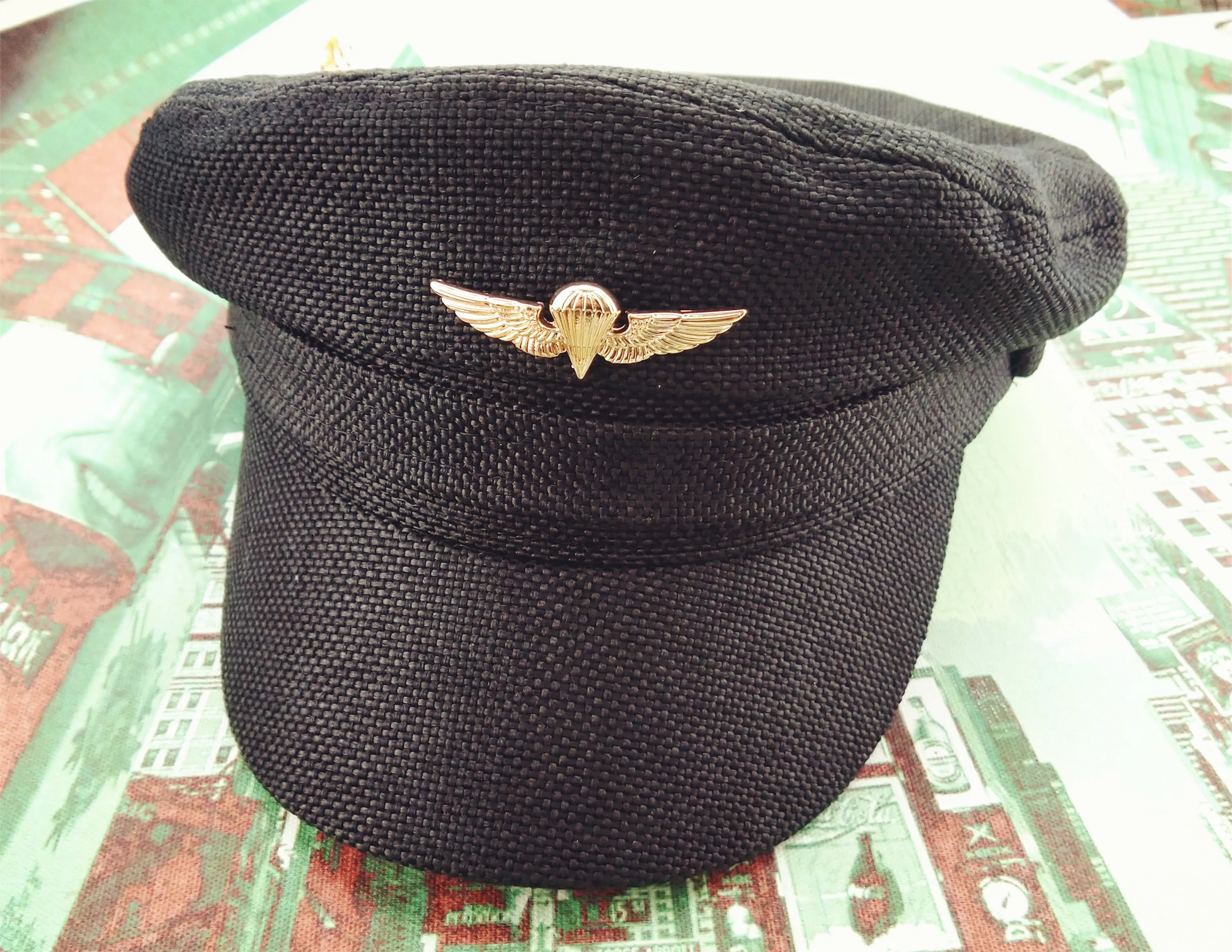 WWII США воздушный парашютный десантный колпачок значок шпильки США WW2 Insignia военный Cockade Pin