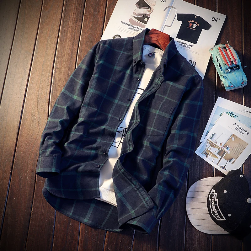 

2020 new Free shipping high quality new fashion men' s long sleeve shirts winter men shirt, M-4XL