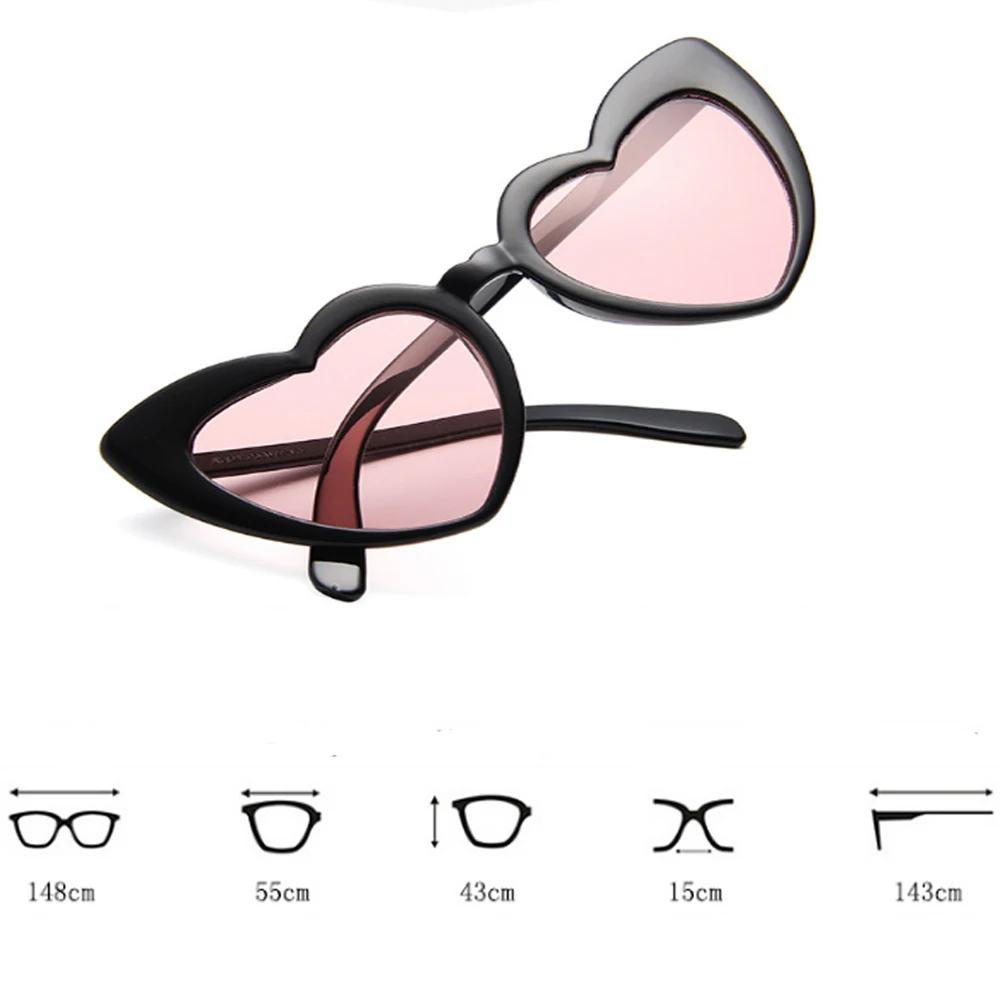 

New Love Ladies Sunglasses Cute Heart Trend Heart-shaped Glasses