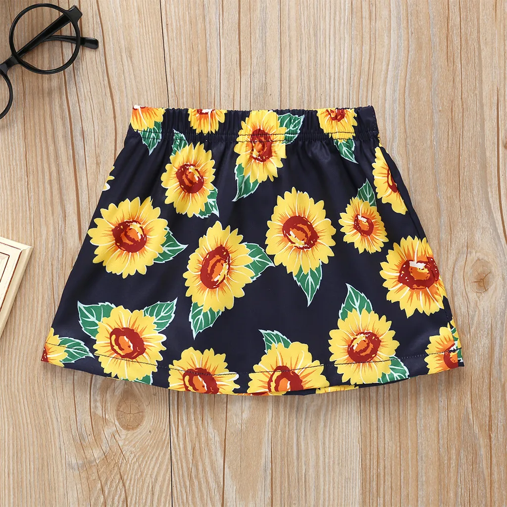 Детская мини-юбка с подсолнухом для девочек | Мать и ребенок