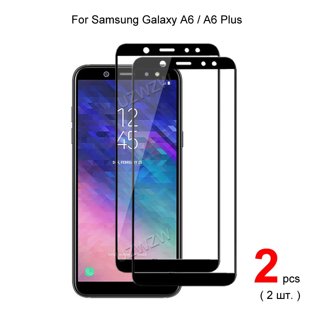 Для Samsung Galaxy A6 Plus / 2018 полное покрытие закаленное стекло Защита для экрана