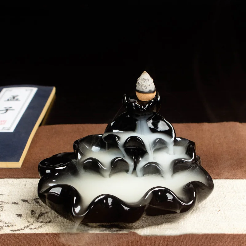 

Backflow Censer Smoking Flow Ceramic Incense Holder Decoration for Home Garden MAZI888