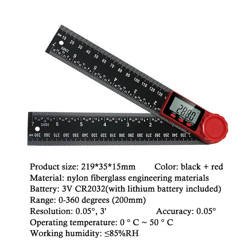 Цифровой Гониометр угломер 0-200 мм 8 дюймов | Инструменты