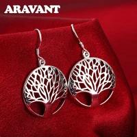 925 sterling silver tree of life drop earring for women fashion wedding jewelry gifts