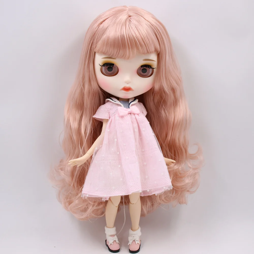 Ледяной обнаженный Blyth кукла No. BL1329 розовые волосы резные губы матовые индивидуальные лица соединение тела 1/6 bjd
