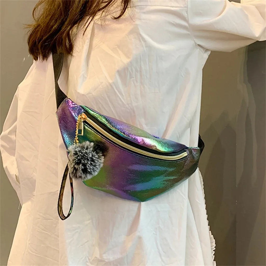 Поясная сумка для женщин Спортивная пляжная сумочка с лазерным рисунком