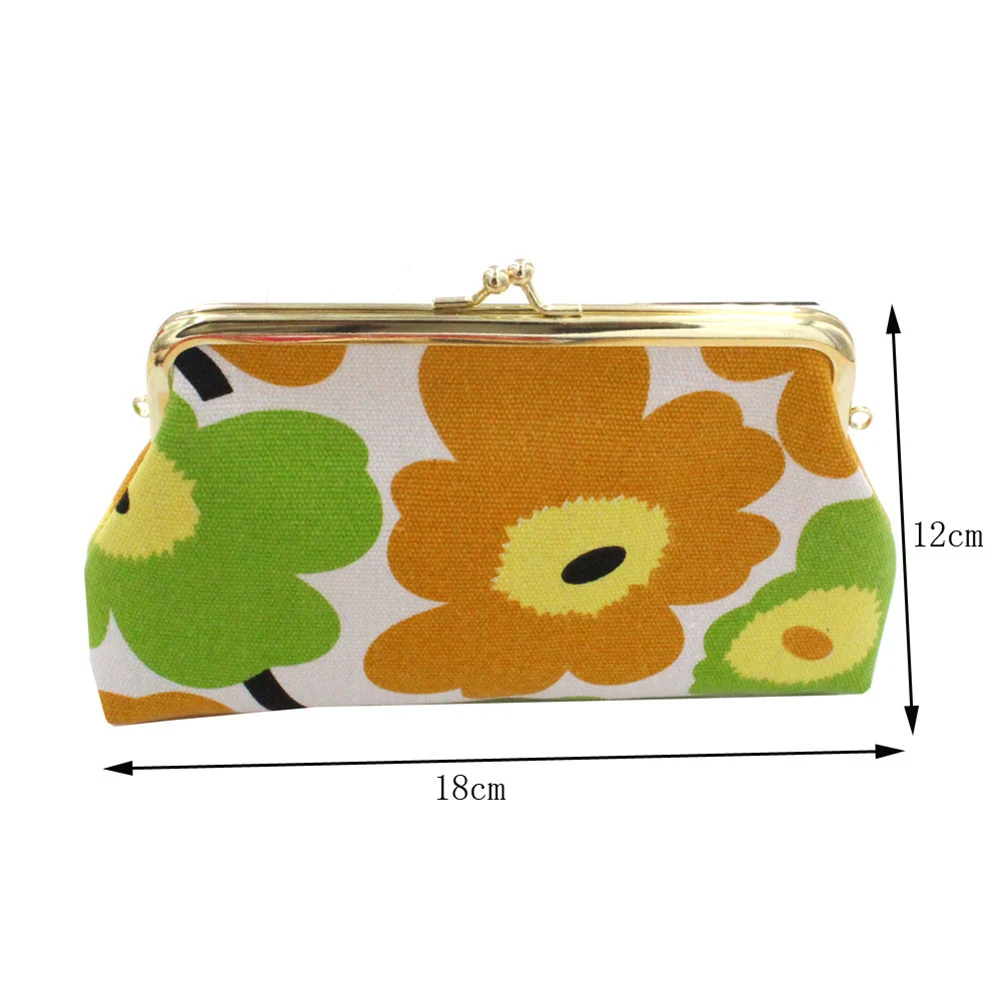 Женский винтажный кошелек с цветами маленький бумажник на застежке длинный